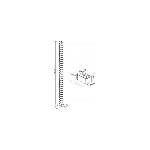 Organizer InLine InLine® Cable duct flexible for height-adjustable desks, 4 compartments, 68x36mm max. 1.28m, black