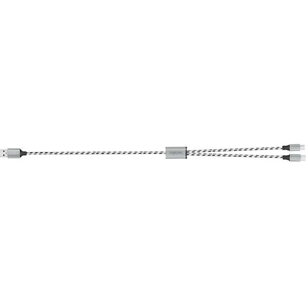 Καλώδιο USB2.0 A/M σε micro USB + USB-C, 1.2m