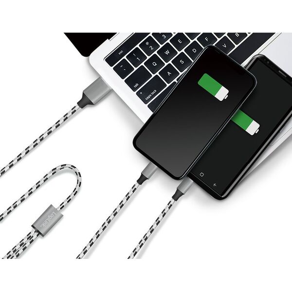 Καλώδιο USB2.0 A/M σε micro USB + USB-C, 1.2m