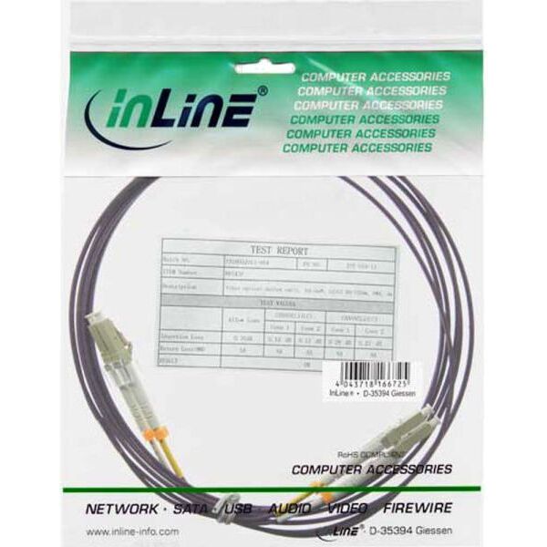 InLine Światłowodowy Duplex Kabel LC/LC 50/125µm OM4 0.5m - 88544P