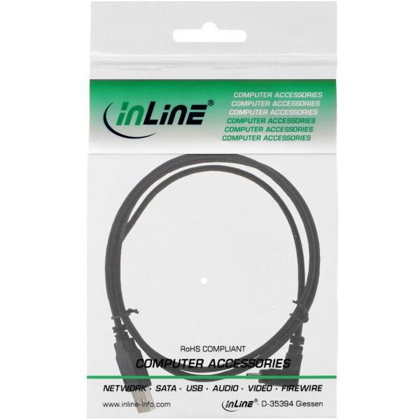 Kabel USB InLine USB-A - miniUSB 3 m Czarny (34230)