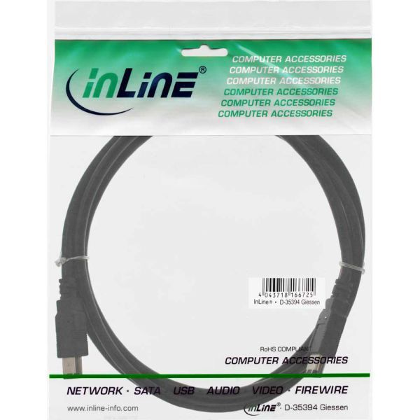 InLine Firewire 6-pin - Firewire 6-pin, 3m, Czarny (34003)
