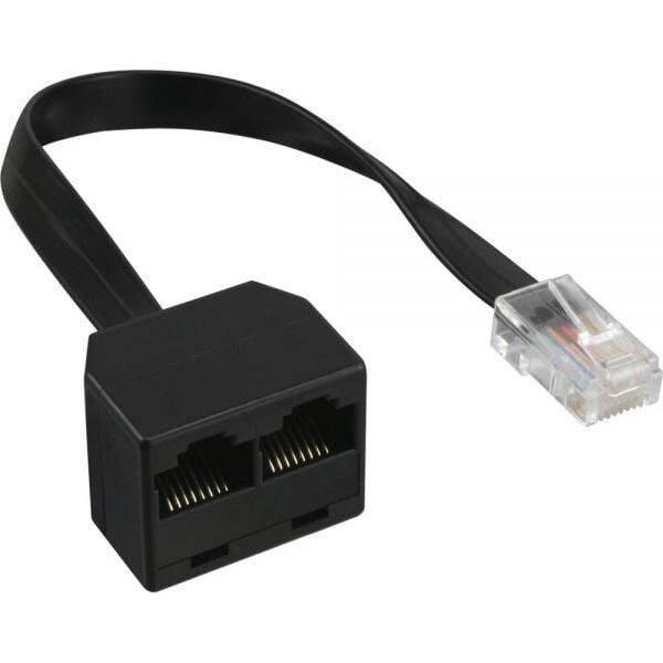 InLine Rozdzielacz RJ45 do 2x RJ45, 0.15m, Czarny (69933)