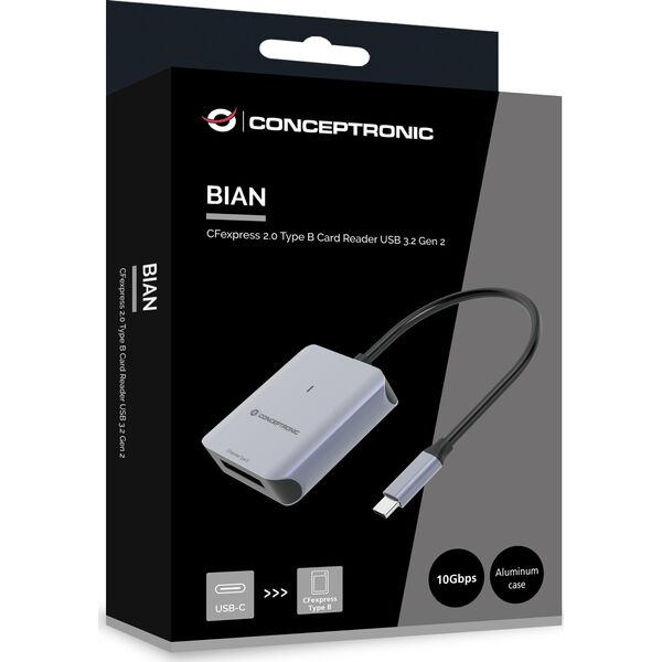 Αναγνώστης καρτών Conceptronic BIAN08G USB 3.2 Gen 2 Type-C Γκρι