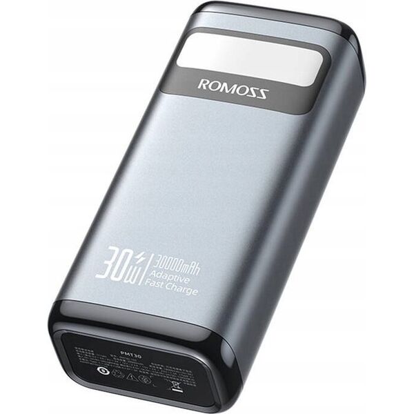 Φορητός φορτιστής PMT30 Romoss 30000mAh 30W (μαύρο)