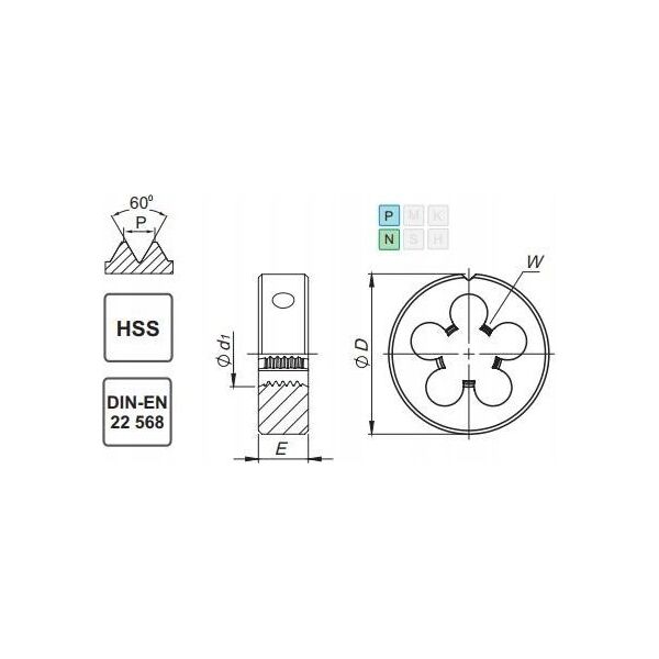 Fanar DIE UNF 1 -12 DIN-22568 (2A) HSS 800 - N1-121001-4239 4085081 5900920034008