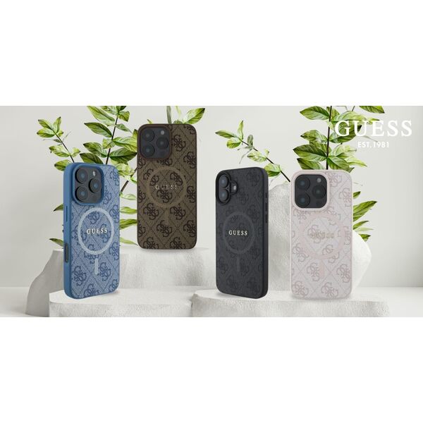 Guess Guess GUHMP16MG4GFRP iPhone 16 Plus 6.7" różowy/pink hardcase 4G Ring Classic Logo MagSafe