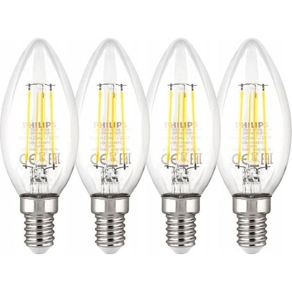 Philips Philips LED Lamp E14 4-Pack 40W 2700K Filament candle