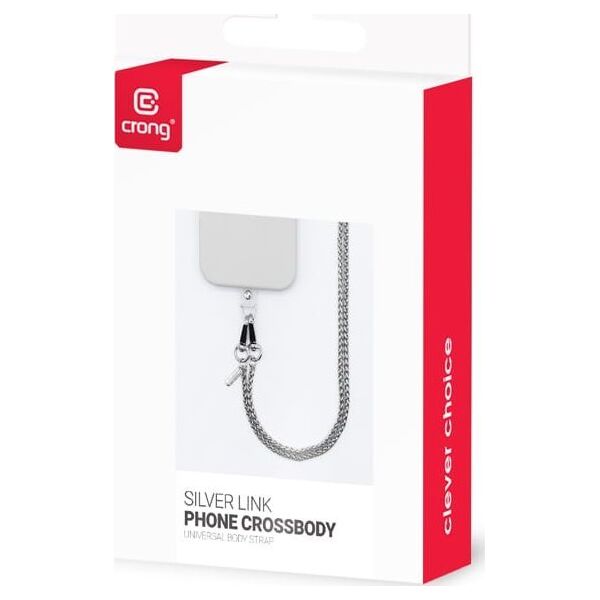 Crong Phone Crossbody - smycz zawieszka do telefonu srebrna - Gwarancja bezpieczeństwa. Proste raty. Bezpłatna wysyłka od 170 zł.
