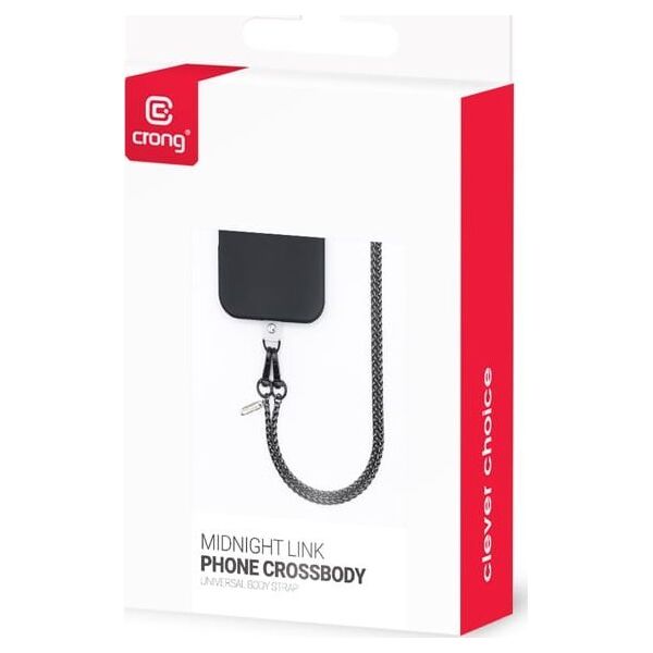 Crong Phone Crossbody - smycz zawieszka do telefonu czarna - Gwarancja bezpieczeństwa. Proste raty. Bezpłatna wysyłka od 170 zł.