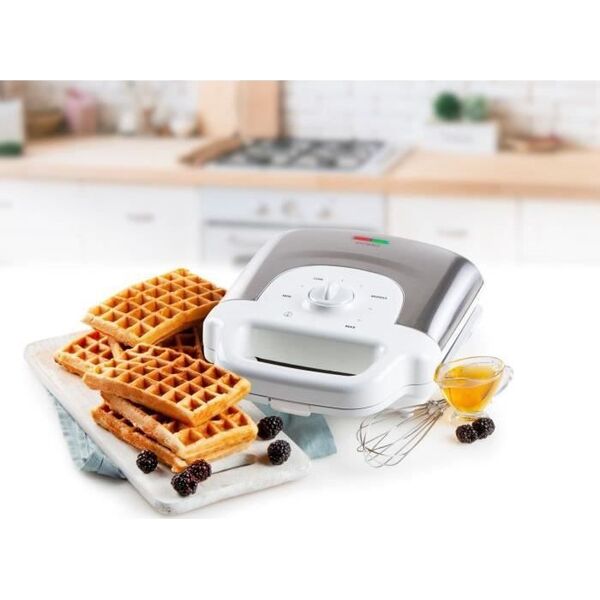 Gofrownica Domo Domo Tasty Waffle XL, waffle maker (white/stainless steel)