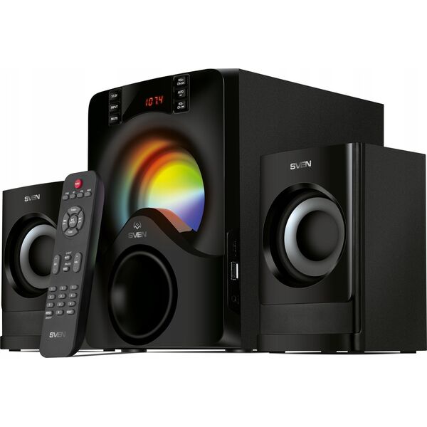 SVEN MS-312 black Bluetooth FM USB Display RC unit power output 20W+2x10W (RMS)
