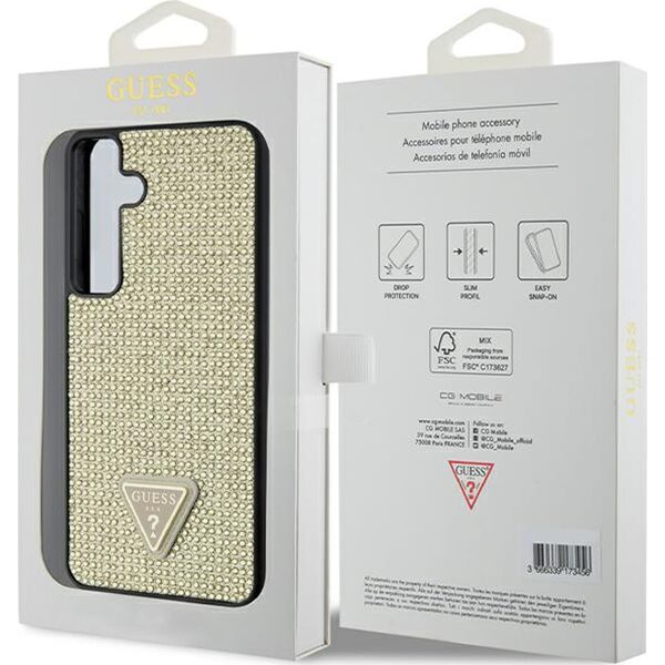 Guess GUHCS24SHDGPPD S24 S921 złoty/gold hardcase Rhinestone Triangle