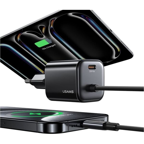 Φορτιστής USAMS CC264 PD30W CC με καλώδιο φόρτισης
