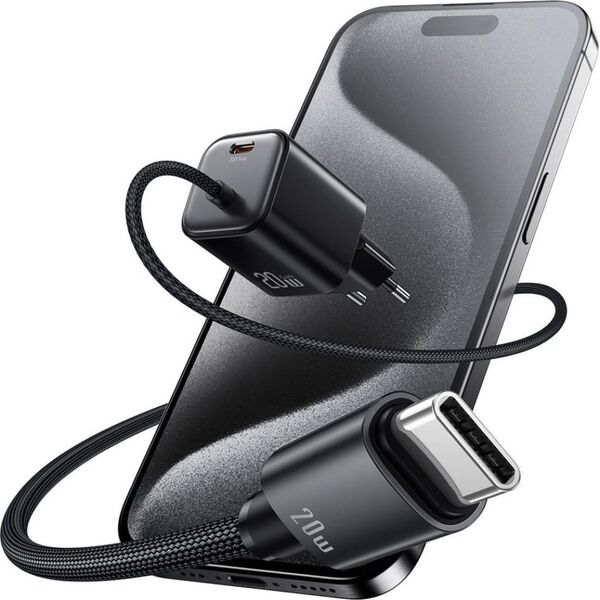 Φορτιστής τοίχου USAMS JC Series CC261 20W GaN Mini Fast Charger 2xUSB-C λευκό