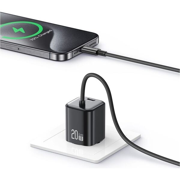 Φορτιστής τοίχου USAMS JC Series CC261 20W GaN Mini Fast Charger 2xUSB-C λευκό