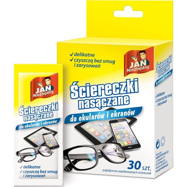 JAN Niezbędny JN Ściereczki nasączane do okularów 30sz - 8571021508