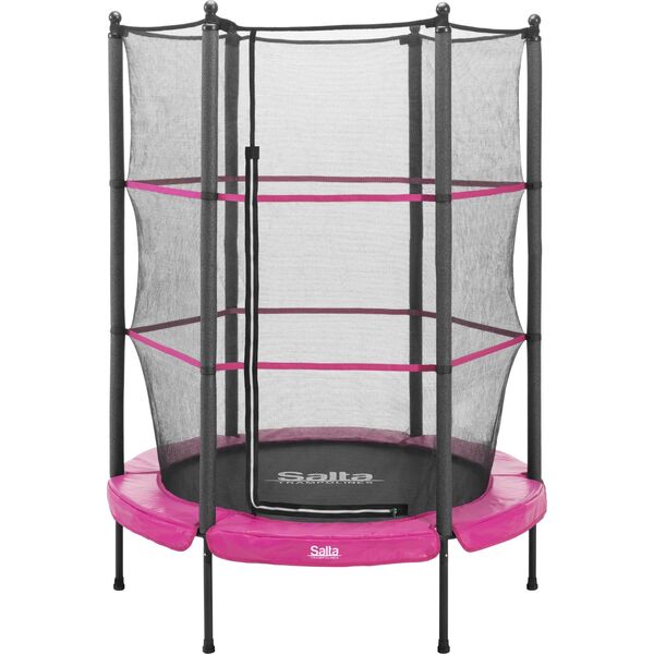 Trampolina ogrodowa Salta ogrodowa Junior z siatką wewnętrzną 4.5 FT 140 cm różowa