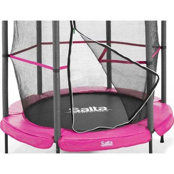 Trampolina ogrodowa Salta ogrodowa Junior z siatką wewnętrzną 4.5 FT 140 cm różowa