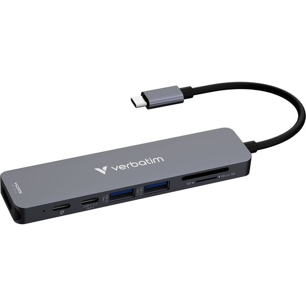 Προσαρμογέας Hub Verbatim HDMI/USB-C 3.2/USB-C/2xUSB-A 3.2/SD/microSD αλουμινίου 32158