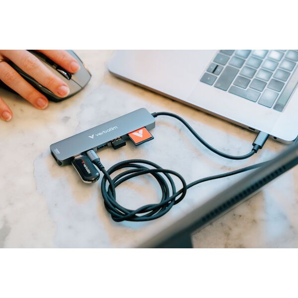 Προσαρμογέας Hub Verbatim HDMI/USB-C 3.2/USB-C/2xUSB-A 3.2/SD/microSD αλουμινίου 32158