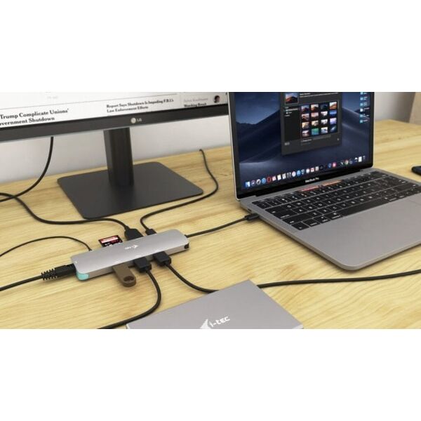 i-tec Zestaw USB-C Metal Nano Docking Station 4K HDMI LAN with Power Delivery 100W + Universal Charger 100W