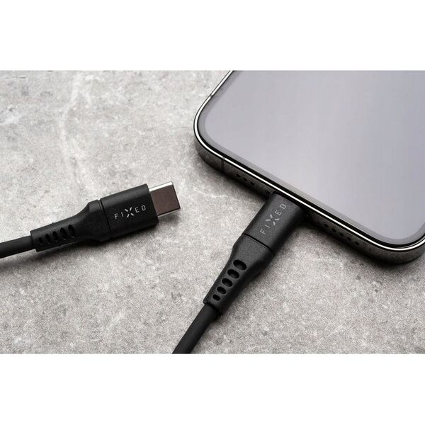 Fixed Fixed | Liquid Silicone Cable USB-C/USB-C, 1.2m, 60W | FIXDLS-CC12-BK