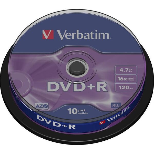 Verbatim DVD+R 4.7 GB 16x 10 sztuk (43498)