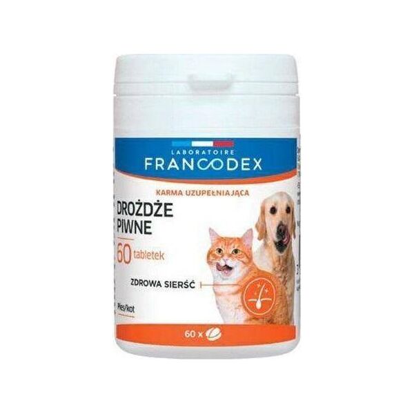 Francodex FRANCODEX PL Drożdże piwne dla psów i kotów 60 tabletek