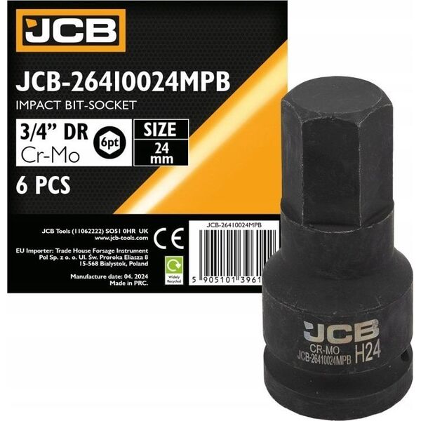 JCB Καρυδάκι-μπιτ κρούσης 3/4" 24mm (εξάγωνο)