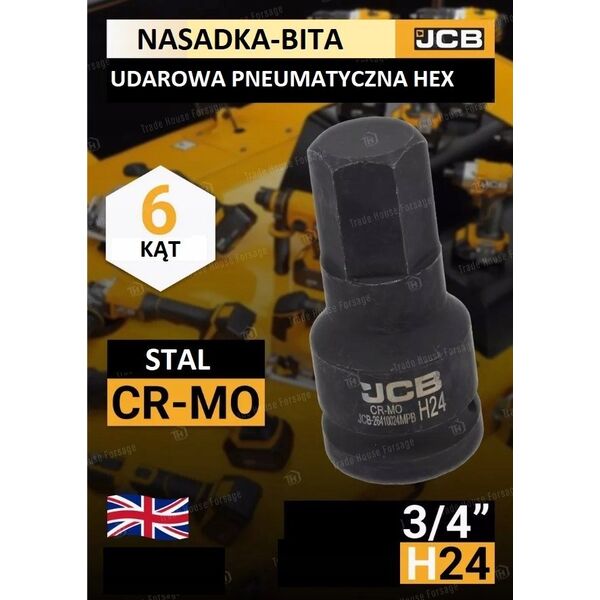 JCB Καρυδάκι-μπιτ κρούσης 3/4" 24mm (εξάγωνο)