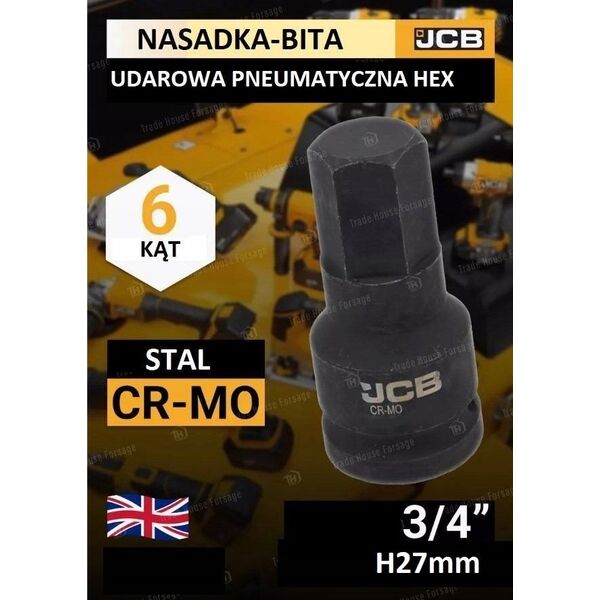 JCB Καρυδάκι-μπιτ κρούσης 3/4" 27mm (6-γωνιακό)