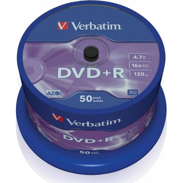 Verbatim DVD+R 4.7 GB 16x 50 sztuk (43550)