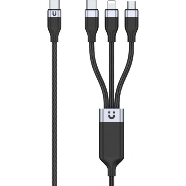 Καλώδιο φόρτισης USB 3 σε 1 μαύρο Unitek C14101AGY01-1.5M