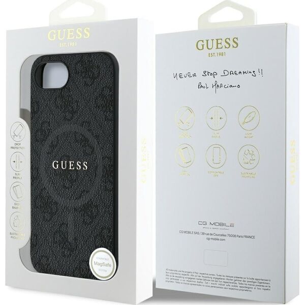 Etui Guess 4G Ring Classic Logo MagSafe  do iPhone 16e czarny