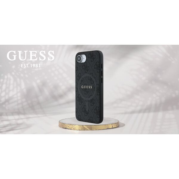 Etui Guess 4G Ring Classic Logo MagSafe  do iPhone 16e czarny