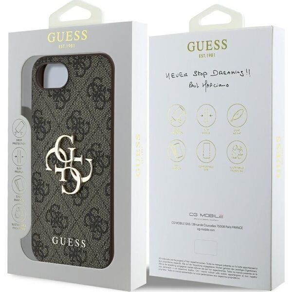 Etui Guess 4G Big Logo do iPhone 16e     brązowy