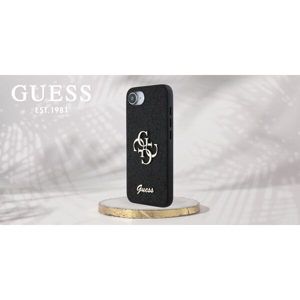 Etui Guess Fixed Glitter Big 4G do       iPhone 16e czarny