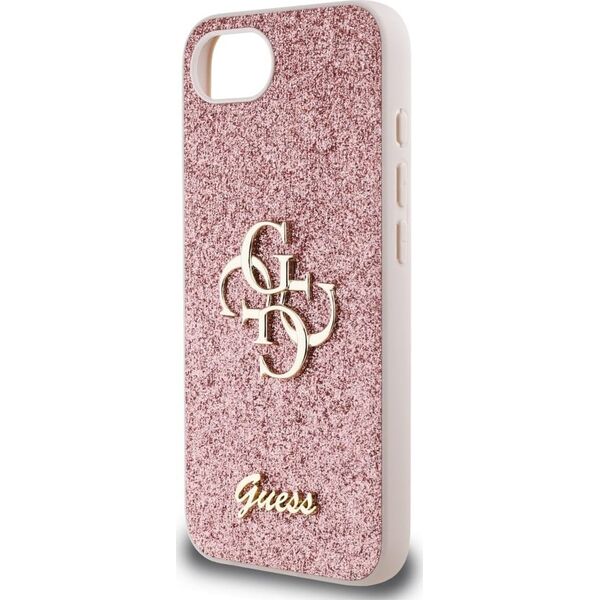 Etui Guess Fixed Glitter Big 4G do       iPhone 16e różowy