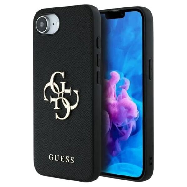 Etui Guess Grained Big 4G Logo Small     Classic Logo do iPhone 16e czarny