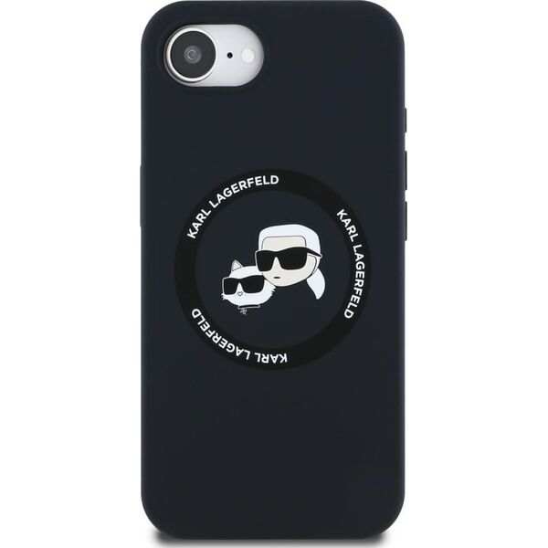 Etui Karl Lagerfeld Silicone             Karl&Choupette Heads MagSafe do iPhone 16e czarny