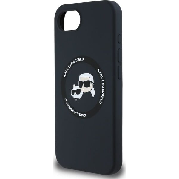 Etui Karl Lagerfeld Silicone             Karl&Choupette Heads MagSafe do iPhone 16e czarny