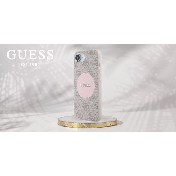 Etui Guess 4G Circle Classic Logo        MagSafe do iPhone 16e różowo