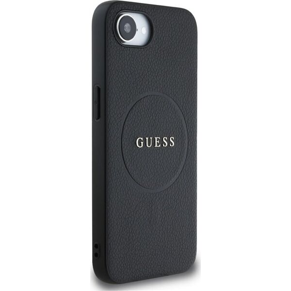 Etui Guess Grained Ring MagSafe do       iPhone 16e czarny