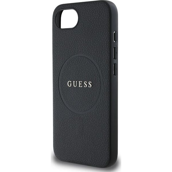 Etui Guess Grained Ring MagSafe do       iPhone 16e czarny