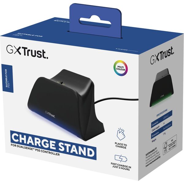 TRUST GXT 255 Quick charge stand for PS5 controllers - Black