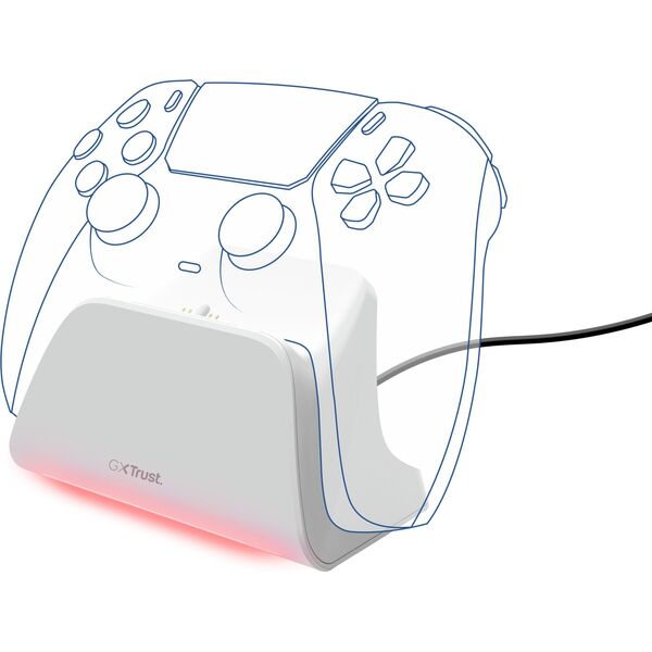 TRUST GXT 255W Quick charge stand for PS5 controllers - White