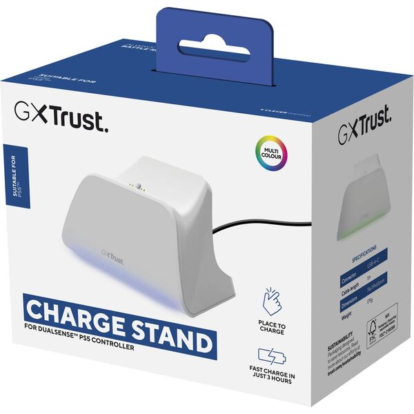 TRUST GXT 255W Quick charge stand for PS5 controllers - White
