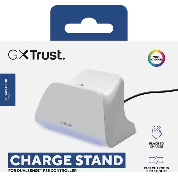 TRUST GXT 255W Quick charge stand for PS5 controllers - White