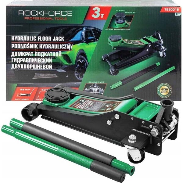 ROCKFORCE DŹWIGNIK "ŻABA"  3T  85-430mm  2-TŁOKOWY